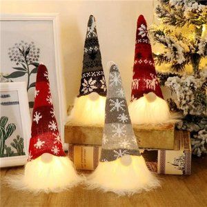 Christmas Gnome Lights, Swedish Santa Tomte, Nordic Decorations Set of 4